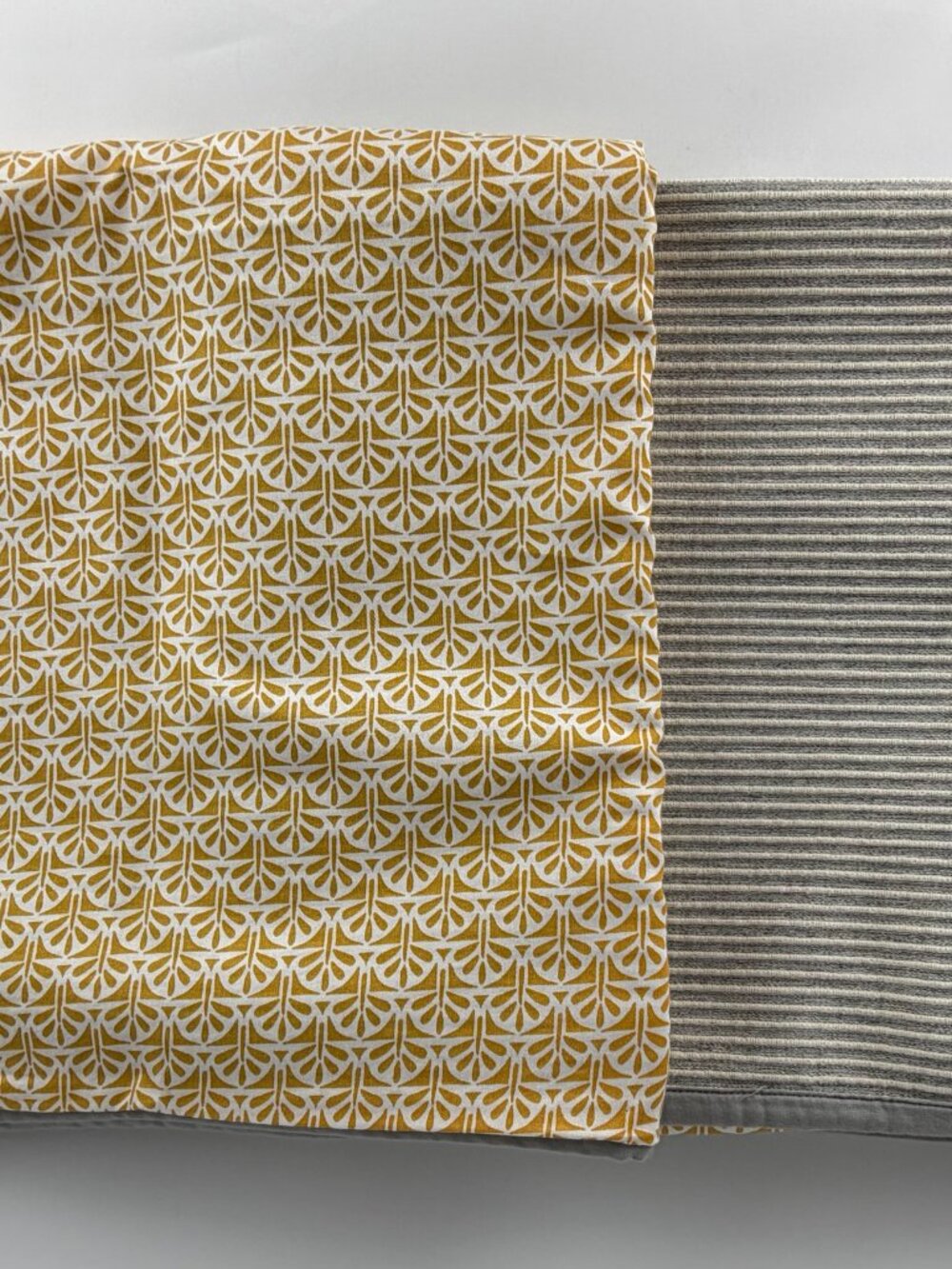 Boutique Living Set of 3 Reversible Pillow Shams 25.5x24 Yellow Geometric Grey